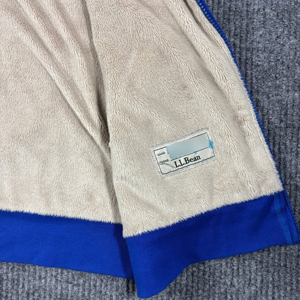 L.L. Bean Sherpa Lined Hoodie Kids L 14-16 Blue Full Zip Fleece Jacket - Picture 7 of 10